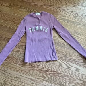 Tory Sport Purple Tennis Long Sleeve Top